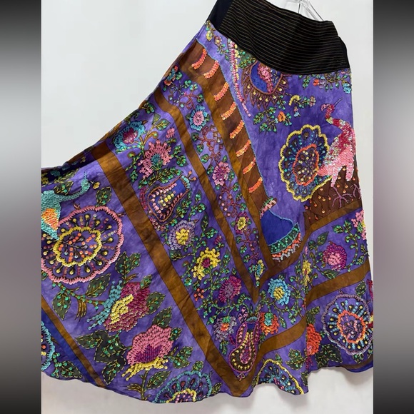 Colorful Bohemian Maxi Skirt S - Picture 4 of 10